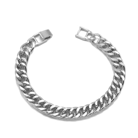 Silver Curb Chain Bracelet 7.5"– Bold Statement Link Jewelry for Men & Women# HNB90464SL (XE16)