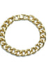 GOLD FLAT CURB CHAIN BRACELET #HNB90466GD (XD17,NA6)