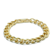 GOLD FLAT CURB CHAIN BRACELET #HNB90466GD (XD17,NA6)