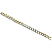 GOLD FLAT CURB CHAIN BRACELET #HNB90466GD (XD17,NA6)