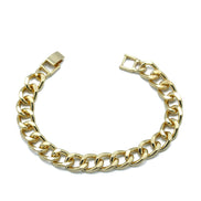 GOLD FLAT CURB CHAIN BRACELET #HNB90466GD (XD17,NA6)