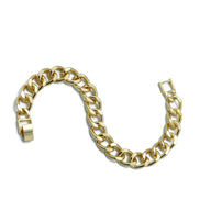GOLD FLAT CURB CHAIN BRACELET #HNB90466GD (XD17,NA6)