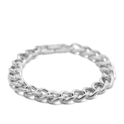 SILVER FLAT CURB CHAIN BRACELET #HNB90466SL (XD17,NA5)