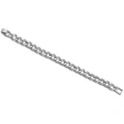 SILVER FLAT CURB CHAIN BRACELET #HNB90466SL (XD17,NA5)