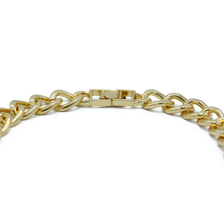 Gold Flat Curb Chain Necklace – Sleek & Stylish Unisex Jewelry 18" #FW1202518 (XD21)