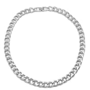 SILVER FLAT CURB CHAIN NECKLACE #HNN90530-1SL(XB17/SHD1)