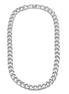 SILVER FLAT CURB CHAIN NECKLACE #HNN90530-1SL(XB17/SHD1)