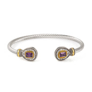 TWO TONE PAVE CLASSIC CABLE BRACELET # 73024BR