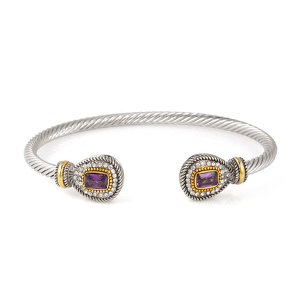 TWO TONE PAVE CLASSIC CABLE BRACELET # 73024BR