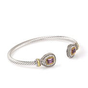 TWO TONE PAVE CLASSIC CABLE BRACELET # 73024BR