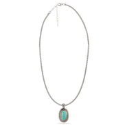 TURQUOISE TWO TONE PAVE CRYSTAL ENGRAVED PENDANT NECKLACE 93013EH-TQ
