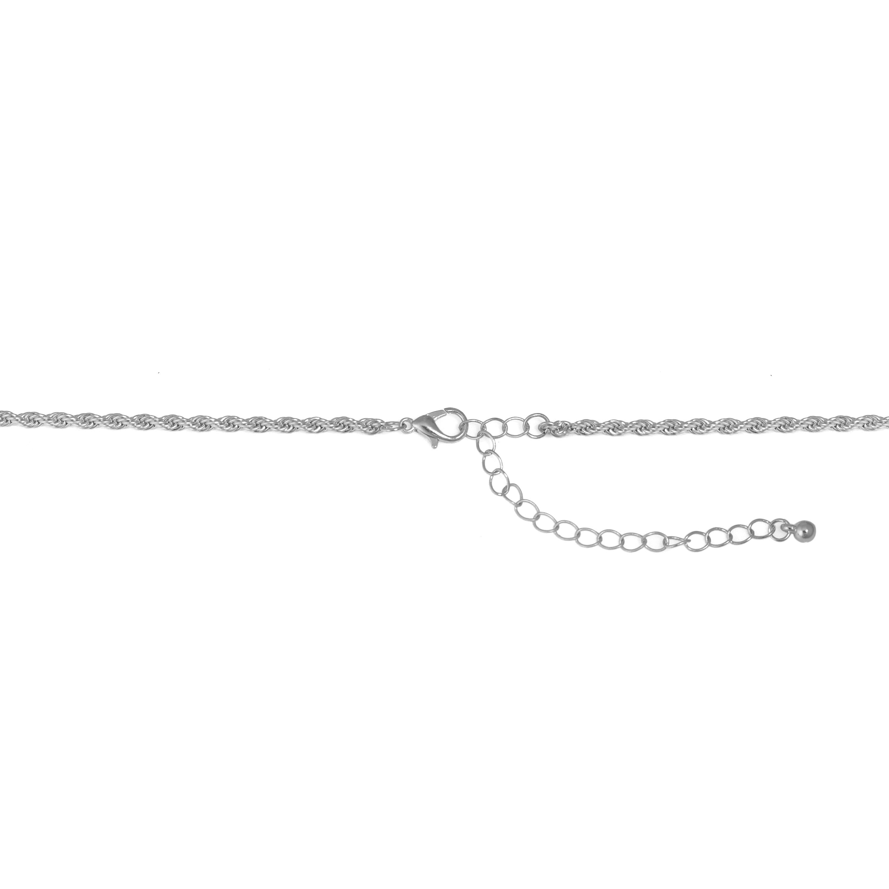 SILVER BUTTERFLY PENDANT PAVE CRYSTAL CHAIN NECKLACE#SQGN-20210250SIL (DF3)