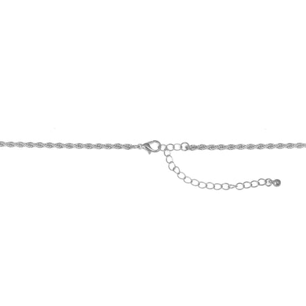 SILVER BUTTERFLY PENDANT PAVE CRYSTAL CHAIN NECKLACE#SQGN-20210250SIL (DF3)