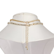 GOLD BUTTERFLY PENDANT PAVE CRYSTAL AND CURB CHAIN  NECKLACE#SQGN-20210204GLD (EE2 , EE3)