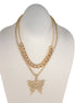 GOLD BUTTERFLY PENDANT PAVE CRYSTAL AND CURB CHAIN  NECKLACE#SQGN-20210204GLD (EE2 , EE3)