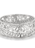 Silver-Tone Metal Filigree Crystal Stretch Bracelets