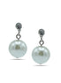 SILVER AND PEARL CRYSTAL POST EARRING # FW-EGE23830ER94 (SHAE10)