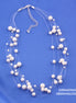 Silver-Tone Fish Net Wire Pearl Necklace