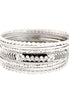 Black and Silver Bangles with Rhinestone Set of 9pcs