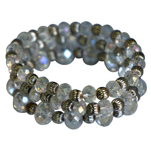 glass crystal beaded stretch bracelet