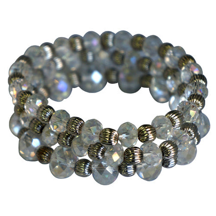 glass crystal beaded stretch bracelet