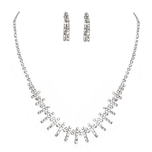 Fabulous Rinestone Bridal Wedding Necklace and Earrings Set