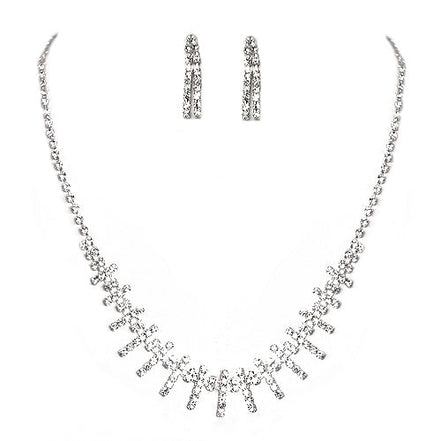 Fabulous Rinestone Bridal Wedding Necklace and Earrings Set