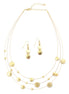 Gold Plated Round Flat Bead Hammered Necklace