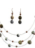 Gold and silver mini hammered illusion necklace and earring set