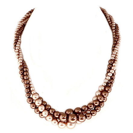 Topaz Mixed Glass Pearl Twist Necklace