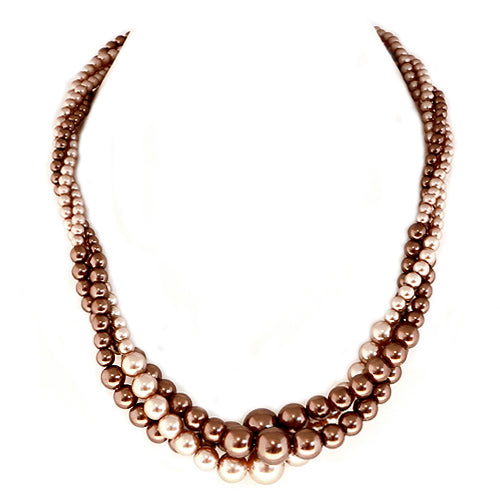 Topaz Mixed Glass Pearl Twist Necklace