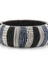 Silver Black Grey Seed Bead Bangle