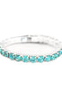 Aqua Glass Crystal Silver Stretch Bracelet