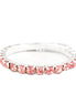 Pink Glass Crystal Silver Stretch Bracelet