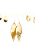Gold Metal Multi Shape Earrings Set of 3pcs 