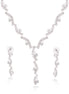 Silver-Tone Metal Earrings And Adjustable Lobster Claw Closure Necklaces