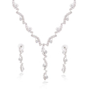Silver-Tone Metal Earrings And Adjustable Lobster Claw Closure Necklaces