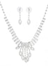 Silver-Tone Metal Crystal Earrings And Adjustable Lobster Claw Closures Neckaces