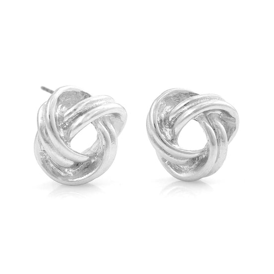 SILVER LOVE KNOT STUD  EARRINGS #ADX6800058 (SHAB3)