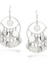 Silver-Tone Metal Round Drop Earrings