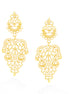 Gold-Tone Metal Filigree Drop Earrings