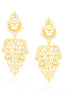 Gold-Tone Metal Filigree Drop Earrings