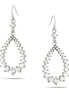 Silver-Tone Metal Teardrop Crystal Earrings