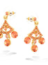 Gold-Tone Metal Champagne Crystal Drop Earrings