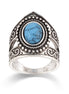Silver-Tone Metal Turquoise Rings