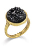 Gold-Tone Metal Hematite Druzy Rings