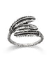 Silver-Tone Metal Feather Rings