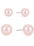 Silver-Tone Metal Set Of 2 Champagne Pearl Earrings