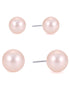 Silver-Tone Metal Set Of 2 Champagne Pearl Earrings