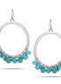 Silver-Tone Metal Turquoise Crystal Round Drop Earrings